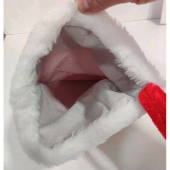 18" Red Velvet Christmas Stockings with White Plush Cuff Monogram Letter P - Picture 7 of 10